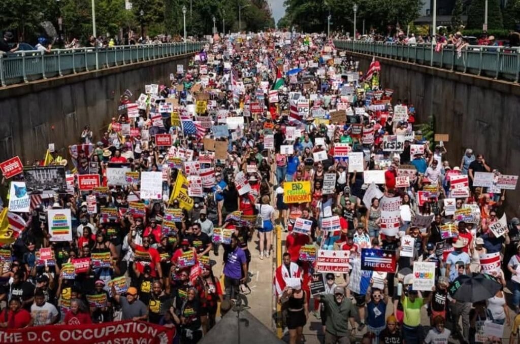 Protesters Flood Washington, D.C. Streets Against Trump’s National Guard Deployment